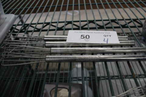 4 Metal Whisks. 10". 4 Times Your Bid!