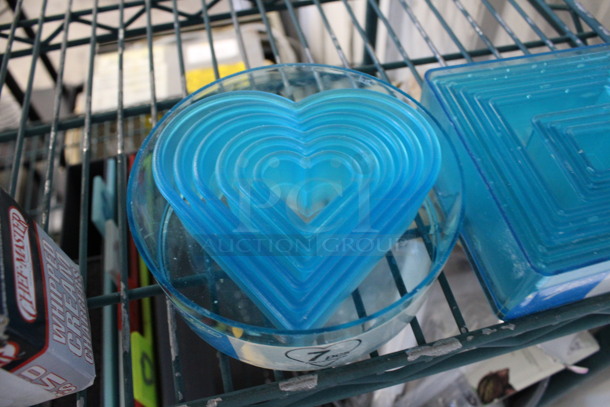 ALL ONE MONEY! Lot of 2 Sets of Blue Poly Cutters; Heart and Square!  - Image 2 of 3