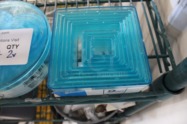 ALL ONE MONEY! Lot of 2 Sets of Blue Poly Cutters; Heart and Square!  - Image 3 of 3
