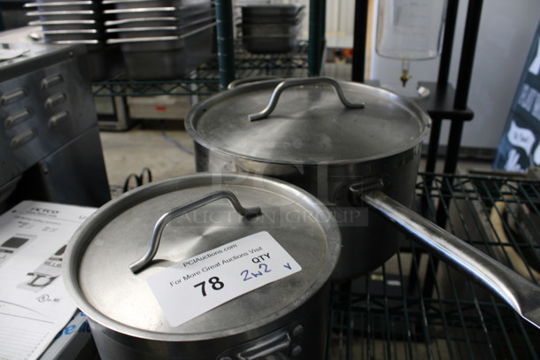 2 Metal Sauce Pots w/ Lids. 23x11.5x7, 16x8.5x6. 2 Times Your Bid! - Image 3 of 3