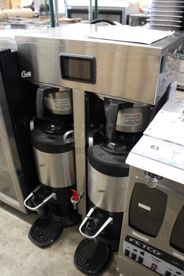 Curtis Model G4TP2T10A3100 Stainless Steel Commercial Countertop Coffee Machine w/ 2 Coffee Satellite Servers and 2 Metal Brew Baskets. 220 Volts, 1 Phase. 20x20x36 - Image 2 of 6