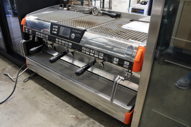 LATE MODEL! Nuova Simonelli Aurelia II Stainless Steel Commercial Countertop 3 Group Espresso Machine w/ 4 Portafilters, 2 Steam Wands, Touchscreen and Original Manual. 208-240 Volts. 41x25x25 - Image 5 of 9