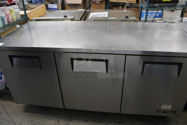 2016 True Model TUC-72 Stainless Steel Commercial 3 Door Undercounter Cooler on Commercial Casters. 115 Volts, 1 Phase. 72.5x30x36. Tested and Working! - Image 2 of 8