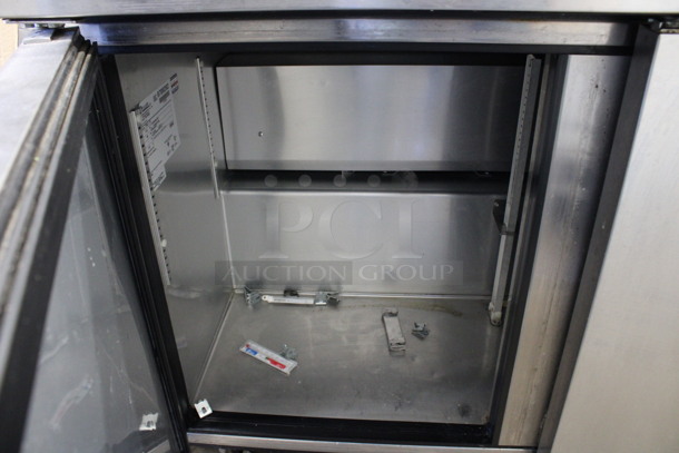2016 True Model TUC-72 Stainless Steel Commercial 3 Door Undercounter Cooler on Commercial Casters. 115 Volts, 1 Phase. 72.5x30x36. Tested and Working! - Image 5 of 8
