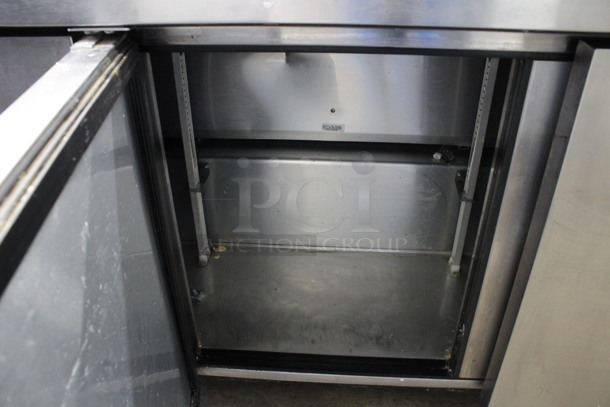 2016 True Model TUC-72 Stainless Steel Commercial 3 Door Undercounter Cooler on Commercial Casters. 115 Volts, 1 Phase. 72.5x30x36. Tested and Working! - Image 6 of 8
