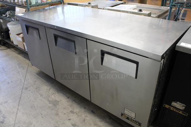 2016 True Model TUC-72 Stainless Steel Commercial 3 Door Undercounter Cooler on Commercial Casters. 115 Volts, 1 Phase. 72.5x30x36. Tested and Working! - Image 8 of 8
