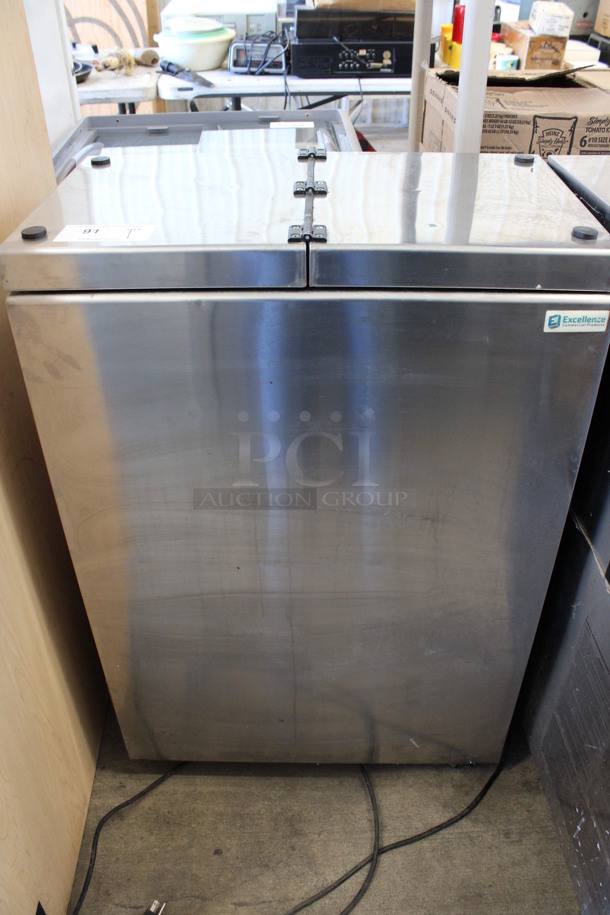 Excellence Stainless Steel Commercial Chest Cooler or Freezer on Commercial Casters. 25.5x15.5x39. Tested and Powers On But Does Not Get Cold - Image 1 of 5