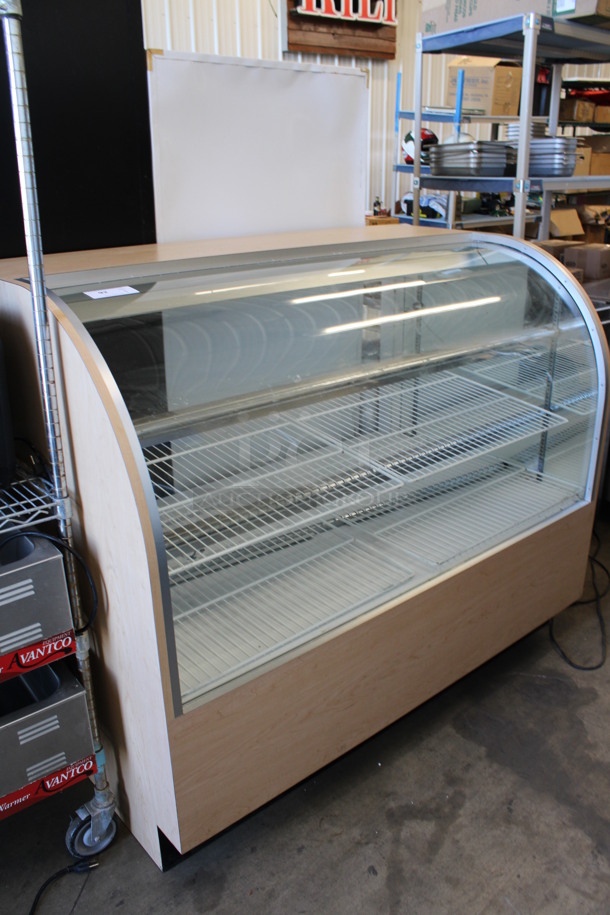 Commercial Floor Style Dry Display Case Merchandiser w/ Poly Racks. 60x35x50