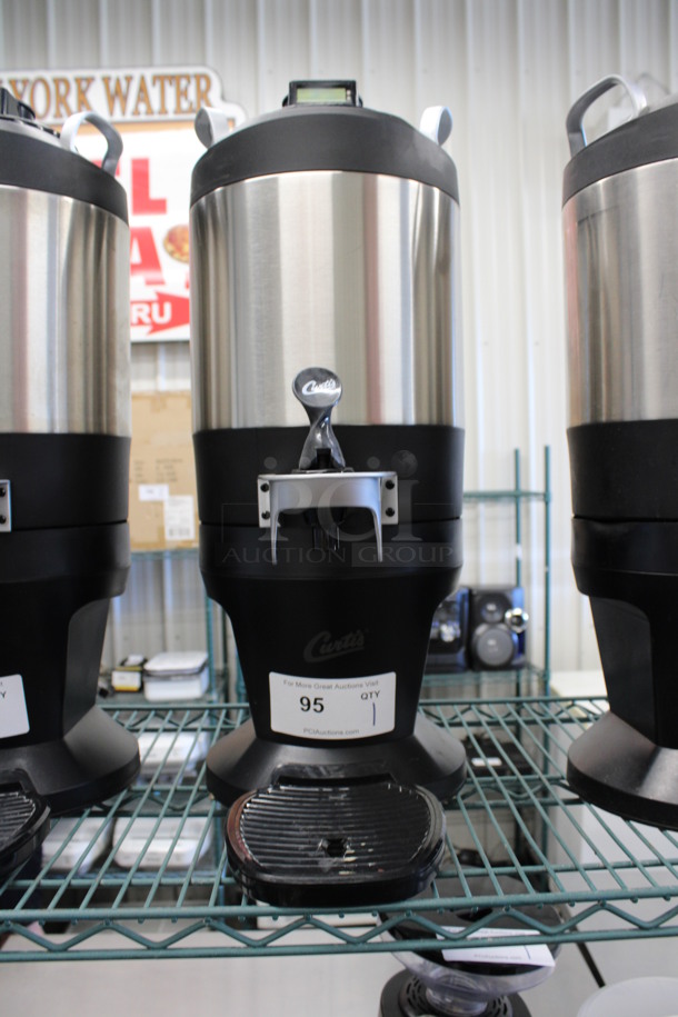 Curtis Chrome and Black Finish Countertop Coffee Satellite Server w/ Drip Tray. 9x14x23 - Image 1 of 3