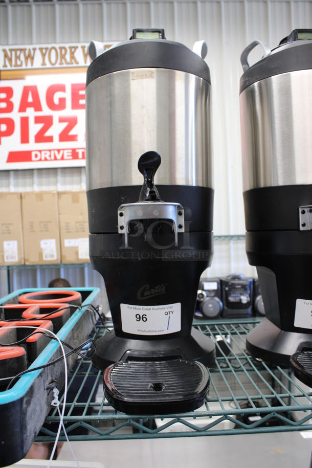 Curtis Chrome and Black Finish Countertop Coffee Satellite Server w/ Drip Tray. 9x14x23 - Image 1 of 3