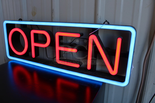 Light Up Open Sign. 27x3x9. Tested and Working! - Image 2 of 5