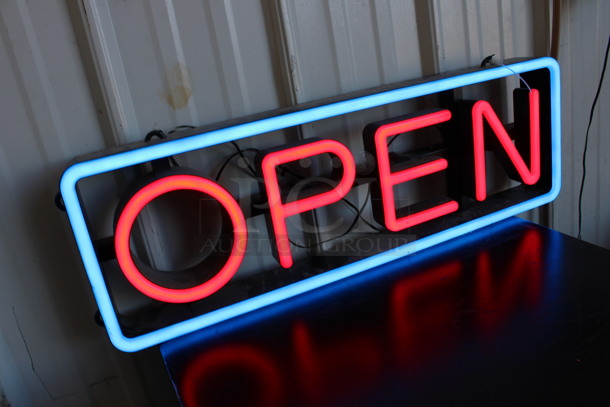 Light Up Open Sign. 27x3x9. Tested and Working! - Image 3 of 5