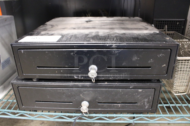 2 Black Metal Cash Drawers. 16x16.5x4.5. 2 Times Your Bid! - Image 1 of 4