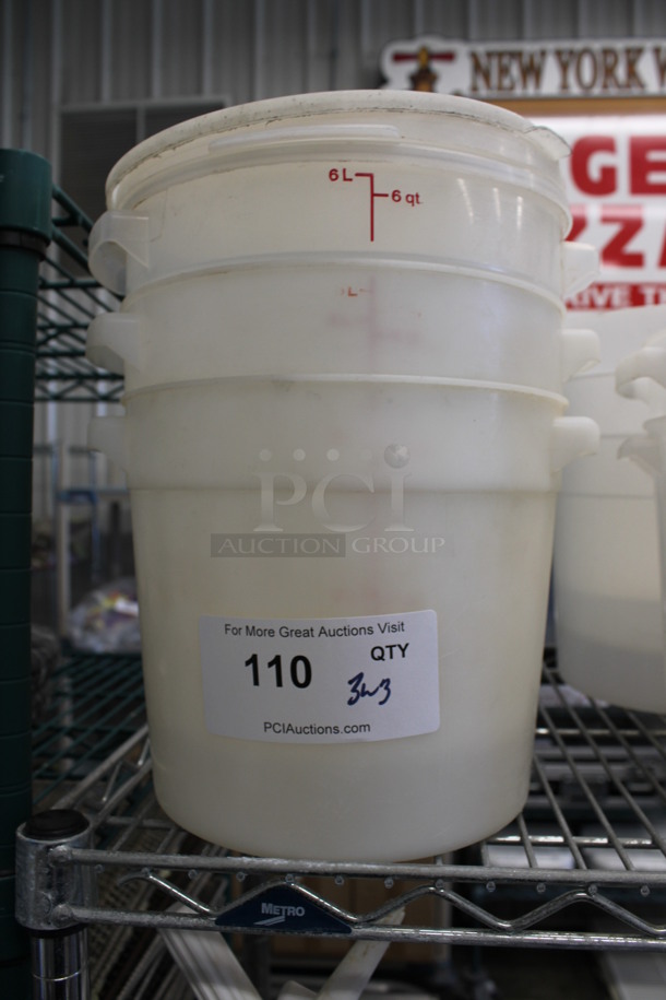 3 Poly Containers w/ 3 Lids. 10x8.5x8. 3 Times Your Bid! - Image 1 of 2