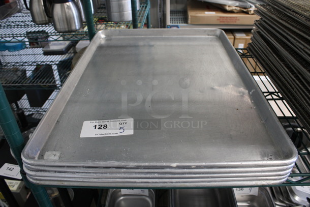 5 Metal Full Size Baking Pans. 18x26x1. 5 Times Your Bid!