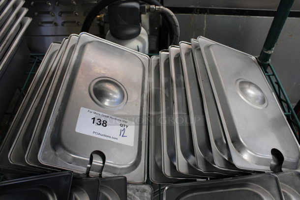 12 Stainless Steel 1/3 Size Drop In Bin Lids. 12 Times Your Bid!