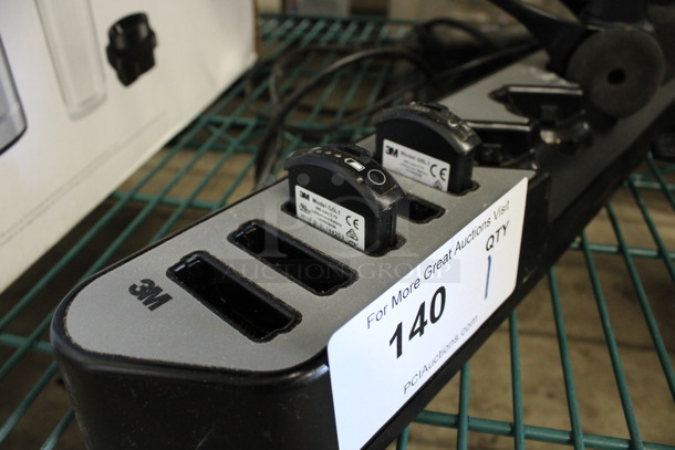 3M Model G5F1 Countertop Drive Thru Headset Charging Station w/ 2 Par Headsets and 2 3M Model G5L1 Batteries. 20x3x2.5 - Image 2 of 6