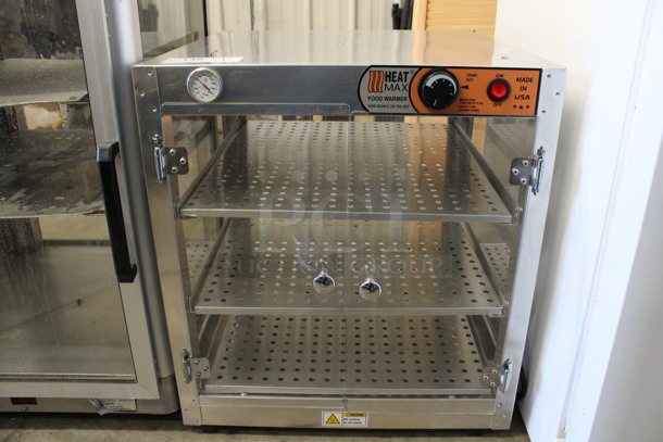 Heat Max Stainless Steel Commercial Countertop Warming Merchandiser Display Case. 22x22x24. Tested and Working!
