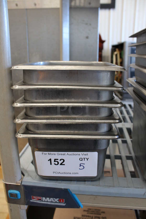 5 Stainless Steel 1/6 Size Drop In Bins. 1/6x4. 5 Times Your Bid!