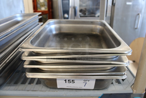 7 Stainless Steel 1/2 Size Drop In Bins. 1/2x2. 7 Times Your Bid!