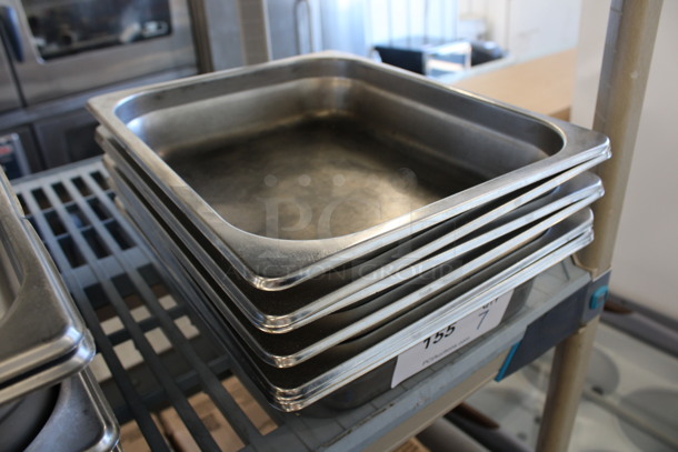 7 Stainless Steel 1/2 Size Drop In Bins. 1/2x2. 7 Times Your Bid! - Image 2 of 2
