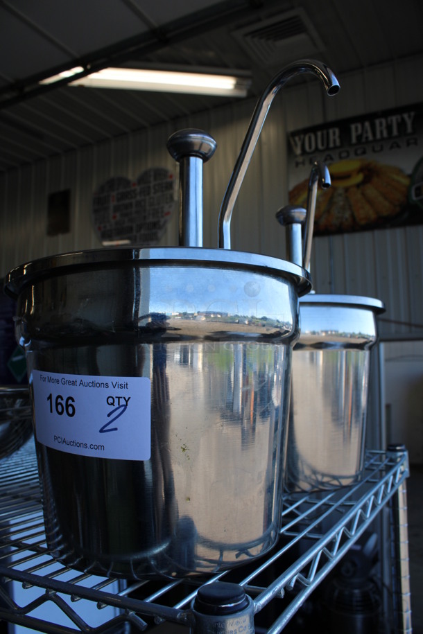 2 Stainless Steel Bins w/ Pump Lids. 9.5x9.5x14 2 Times Your Bid! - Image 2 of 3