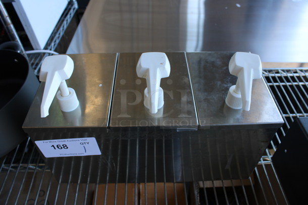 Metal Countertop 3 Bin Condiment Pump. 16x7.5x11 - Image 2 of 4