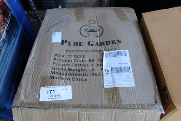 4 BRAND NEW IN BOX! Pure Garden Umbrella Bases. 17x17x2. 4 Times Your Bid!
