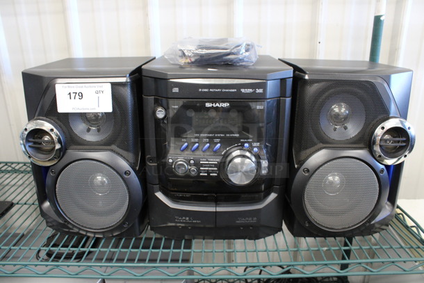 Sharp 3 Disc Rotary Changer Stereo. 28.5x13x13 - Image 1 of 4