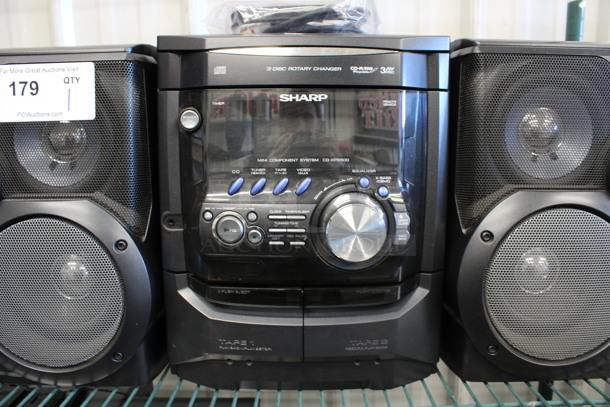 Sharp 3 Disc Rotary Changer Stereo. 28.5x13x13 - Image 3 of 4