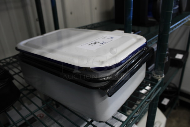 ALL ONE MONEY! Lot of 3 Various Metal Bins w/ 1 Lid! Includes 12.5x8.5x3.5 - Image 2 of 3