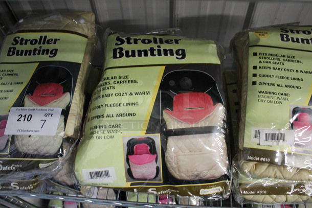 7 BRAND NEW! Tan Stroller Buntings. 7 Times Your Bid! - Image 1 of 3