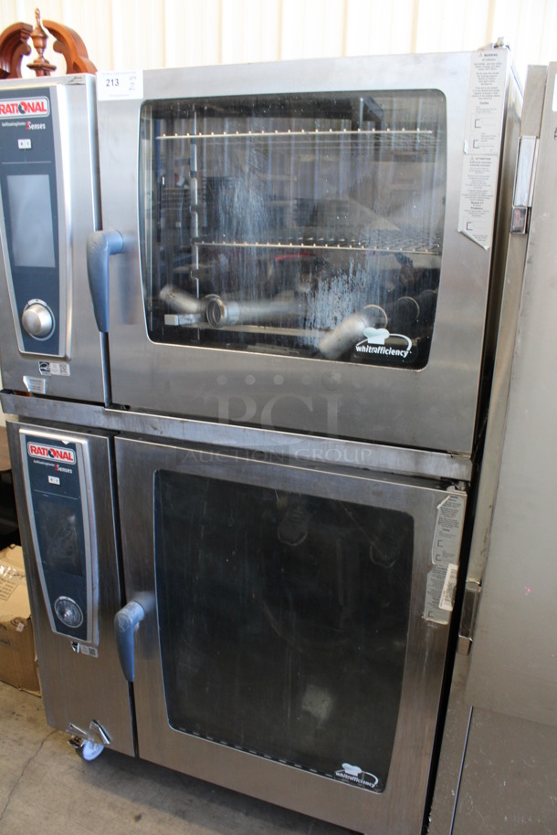 2 Rational Stainless Steel Commercial Combitherm Self Cooking Center Convection Ovens on Commercial Casters. Top Model: SCC WE 62. Bottom Model: SCC WE 102. 480 Volts, 3 Phase. 42x41x73. 2 Times Your Bid! - Image 2 of 10