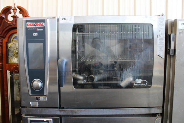 2 Rational Stainless Steel Commercial Combitherm Self Cooking Center Convection Ovens on Commercial Casters. Top Model: SCC WE 62. Bottom Model: SCC WE 102. 480 Volts, 3 Phase. 42x41x73. 2 Times Your Bid! - Image 3 of 10
