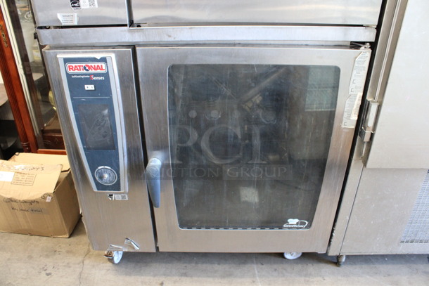 2 Rational Stainless Steel Commercial Combitherm Self Cooking Center Convection Ovens on Commercial Casters. Top Model: SCC WE 62. Bottom Model: SCC WE 102. 480 Volts, 3 Phase. 42x41x73. 2 Times Your Bid! - Image 4 of 10