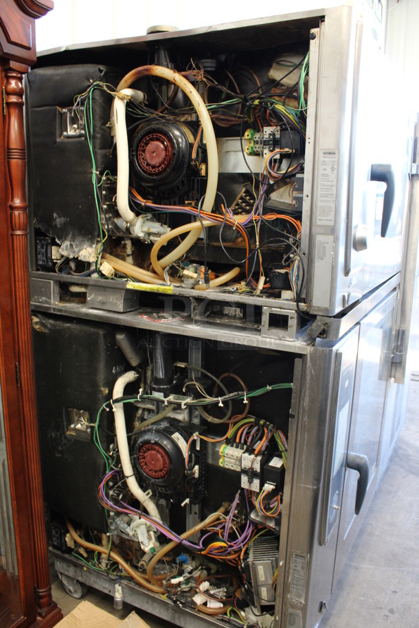 2 Rational Stainless Steel Commercial Combitherm Self Cooking Center Convection Ovens on Commercial Casters. Top Model: SCC WE 62. Bottom Model: SCC WE 102. 480 Volts, 3 Phase. 42x41x73. 2 Times Your Bid! - Image 7 of 10