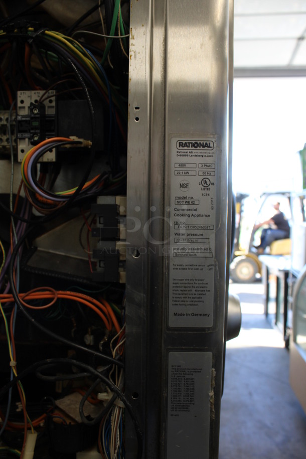 2 Rational Stainless Steel Commercial Combitherm Self Cooking Center Convection Ovens on Commercial Casters. Top Model: SCC WE 62. Bottom Model: SCC WE 102. 480 Volts, 3 Phase. 42x41x73. 2 Times Your Bid! - Image 8 of 10