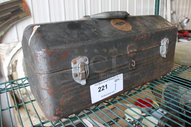 Simonsen Gray Metal Toolbox w/ Contents. 18.5x7.5x9 - Image 2 of 8
