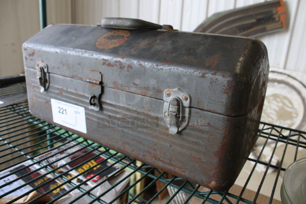 Simonsen Gray Metal Toolbox w/ Contents. 18.5x7.5x9 - Image 3 of 8