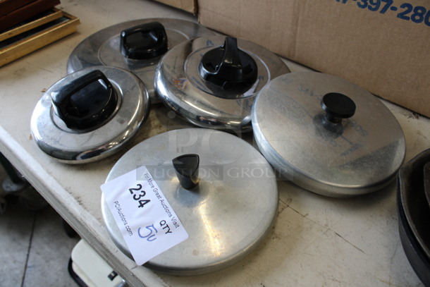 5 Various Metal Round Lids. Includes 10.5x10.5x1, 6.5x6.5x1. 5 Times Your Bid! - Image 2 of 3