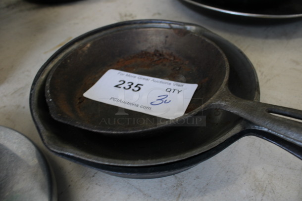 3 Cast Iron Skillets. Includes 12x8x2. 3 Times Your Bid! - Image 2 of 3