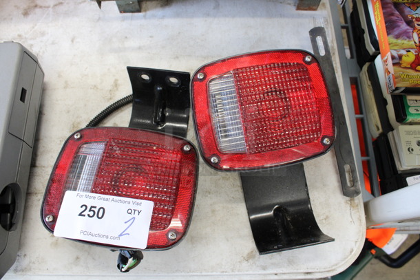 2 Metal Brake Lights. 7x5x10. 2 Times Your Bid!