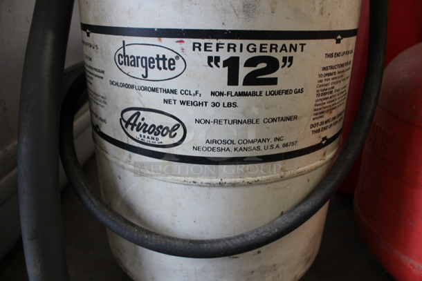 Airosol Chargette Refrigerant 12 Non Flammable Liquified Gas 30 Pound Tank. 8x8x17 - Image 3 of 3