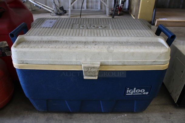 Igloo Blue and White Poly Portable Cooler. 25x14x16