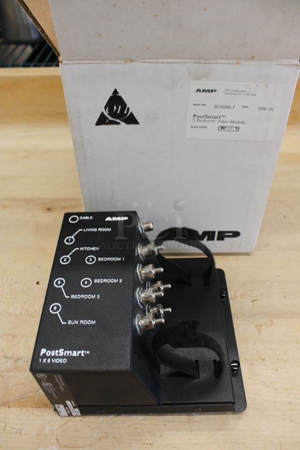 2 BRAND NEW IN BOX! AMP Black Metal PostSmart Units. 7x6x4. 2 Times Your Bid!