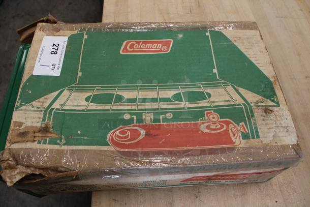 IN ORIGINAL BOX! Coleman Green Metal Countertop 2 Burner Camping Range. 12x18x5 - Image 6 of 6