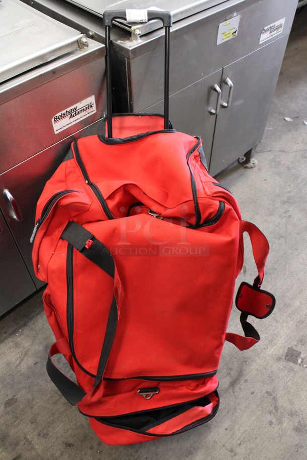 Red Rolling Bag. 13x12x40