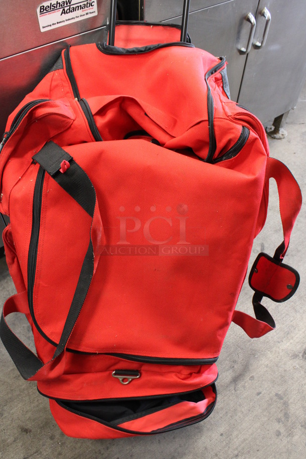 Red Rolling Bag. 13x12x40 - Image 3 of 3