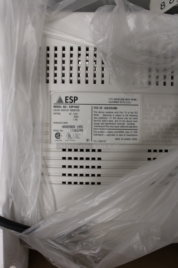 BRAND NEW IN BOX! ESP Model ESP1452 VGA 14" Color Display Monitor - Image 3 of 4