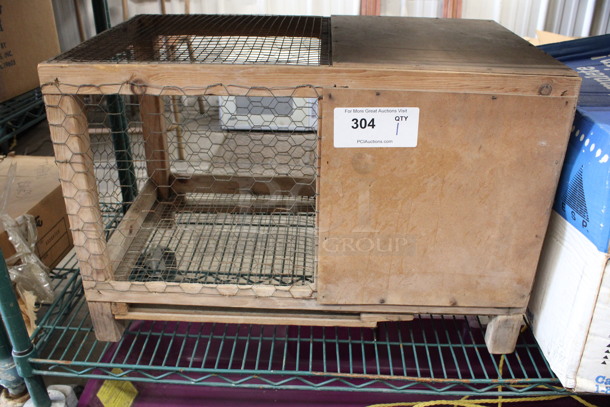 Wooden Rabbit Cage. 26x15x17